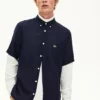 Lacoste MANCHES COURTES - Chemise - Bleu Marine