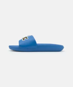 Lacoste CROCO SLIDE - Mules - Blue/green
