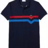 Lacoste SHORT SLEEVE - Polo - Bleu Marine/rouge/bleu