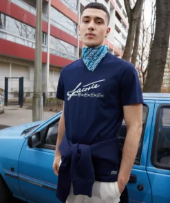 Lacoste T-shirt Imprimé - Navy Blue -Lacoste Soldes Magasin e8c23f35526044cbbdfda201359c85ad
