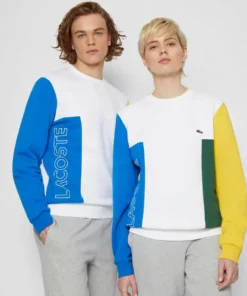 Lacoste UNISEX - Sweatshirt - White/blue Royal/broom/green -Lacoste Soldes Magasin e8f31cbadb5c463ea06adc2f9150bc99
