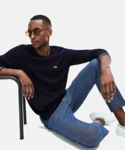 Lacoste Sweatshirt - Bleu Marine / Blanc -Lacoste Soldes Magasin eb855678e1aa4d9693cffe15d33a51a8