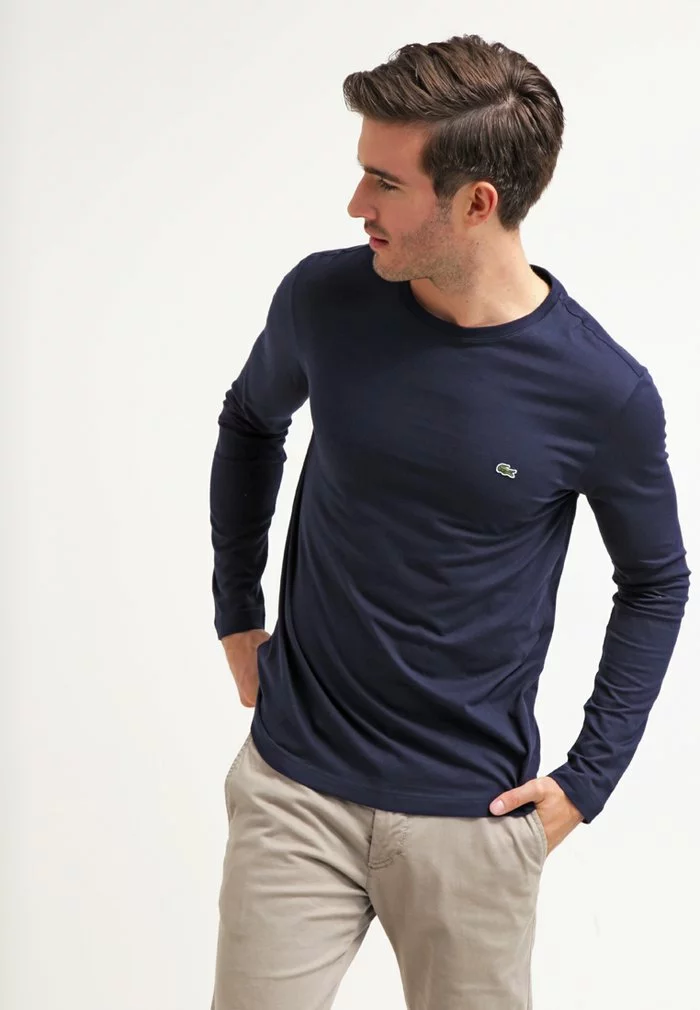 Lacoste T-shirt à Manches Longues - Navy Blue 1 Lacoste T-shirt à Manches Longues - Navy Blue