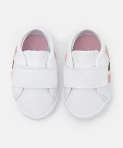 Lacoste SIDELINE CRIB - Chaussons Pour Bébé - White/light Pink -Lacoste Soldes Magasin ed37f03dc38c42b0a272f6a62c319edd