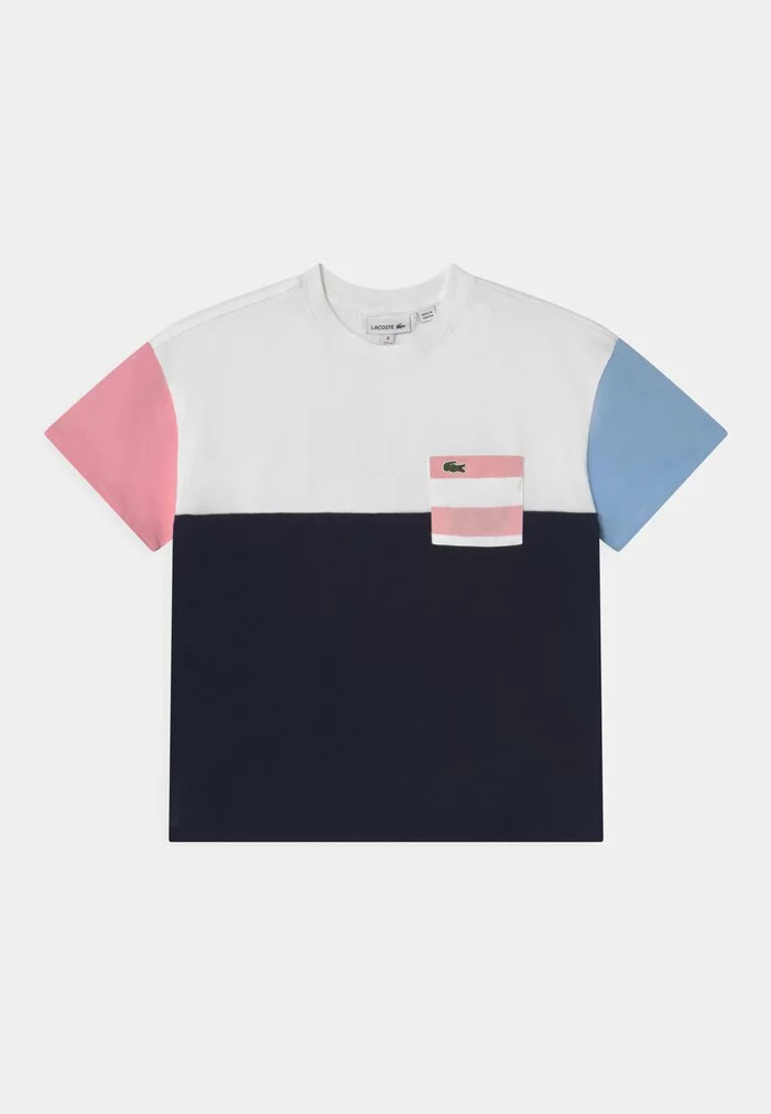 Lacoste T-shirt Imprimé - Navy Blue/white/lotus 1 Lacoste T-shirt Imprimé - Navy Blue/white/lotus