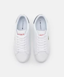 Lacoste POWERCOURT - Baskets Basses - White/navy/red -Lacoste Soldes Magasin f7bda19f51894ff585d244de48bdd541