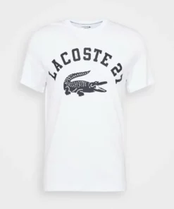 Lacoste T-shirt Imprimé - Blanc -Lacoste Soldes Magasin f915bc3287404f7da337dba2b2eec8b3