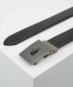 Lacoste CURVED STITCHED EDGES - Ceinture - Black -Lacoste Soldes Magasin f95ac4d41b424f66a5e2b15ff241999d