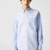 Lacoste LANGE MOUW - Chemise - Blanc / Bleu