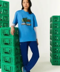 Lacoste MINECRAFT - T-shirt Imprimé - Bleu