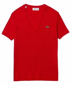 Lacoste T-shirt Basique - Rouge -Lacoste Soldes Magasin fe09c4068ce54170b776a7e17e2beb96