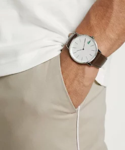 Lacoste MOON - Montre - Silver-coloured/brown