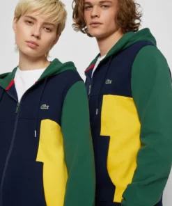 Lacoste UNISEX - Sweat à Capuche Zippé - Navy Blue/red/green/broom -Lacoste Soldes Magasin ffd8741f144b49a5bd6214df451180fc